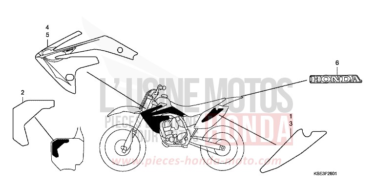 MARQUE (2ED) von CRF150R "Big Wheels" NOIR (NH1) von 2009